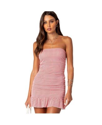 knee length dresses for ladies Edikted Womens Cienna Strappy Polka Dot Mini Dress