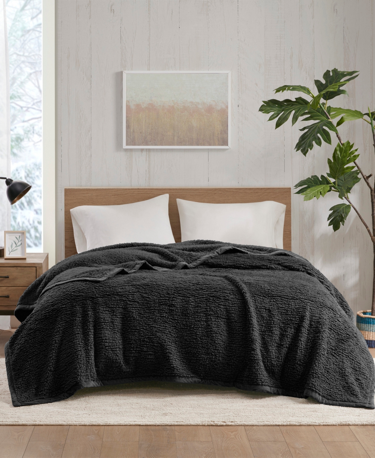 Woolrich Burlington Berber Blanket, Twin In Black