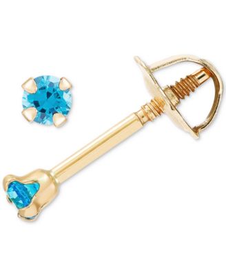 3-Pc. Set Cubic Zirconia Screwback Children's Stud Earrings in 14k Gold