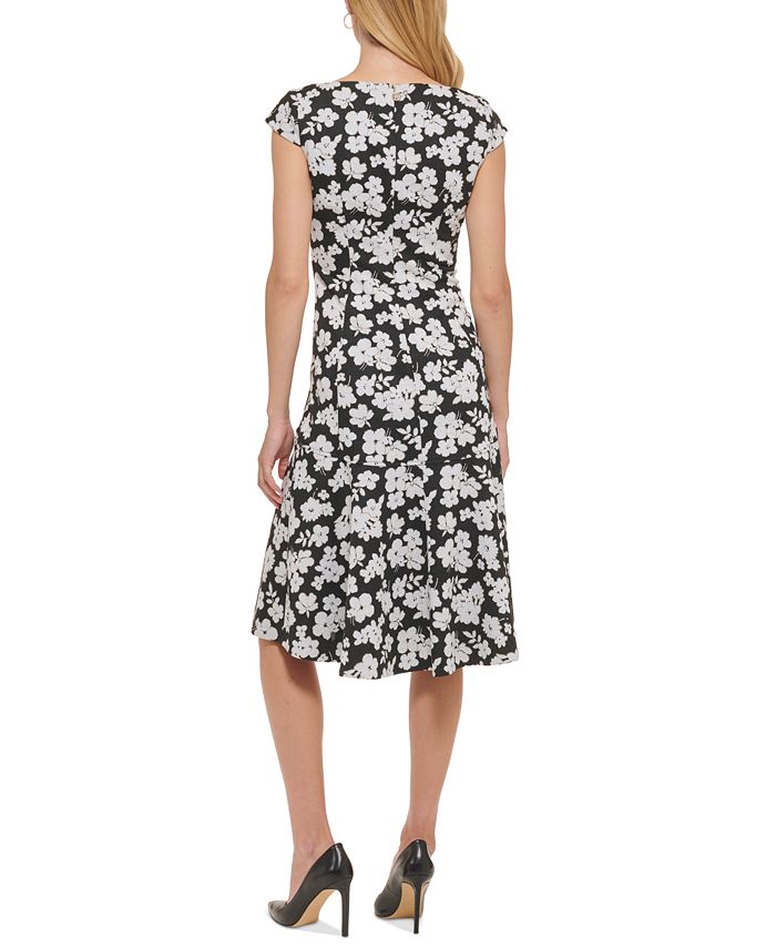 Tommy Hilfiger Women's Floral-Print Fit & Flare Dress - Macy's