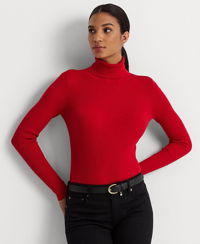 Lauren Ralph Lauren Petite Ribbed Turtleneck Sweater - Macy's