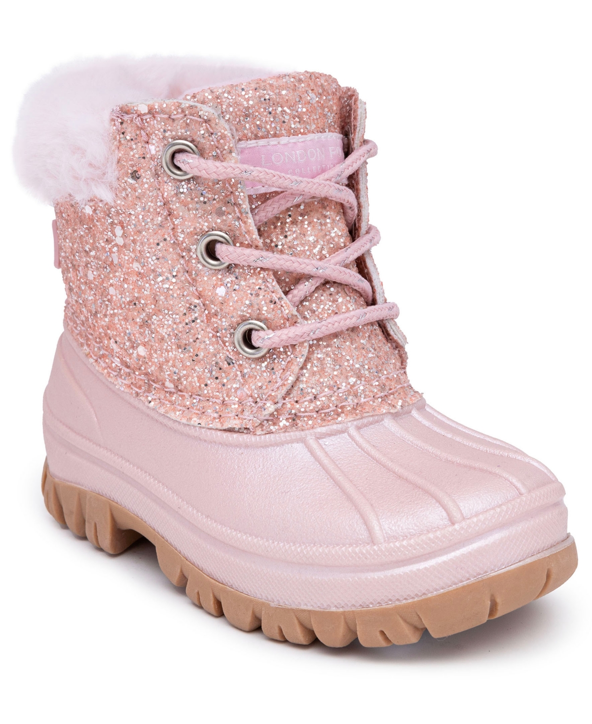 London Fog Toddler Girls Telluride Cold Weather Lace Up Boots In Pink