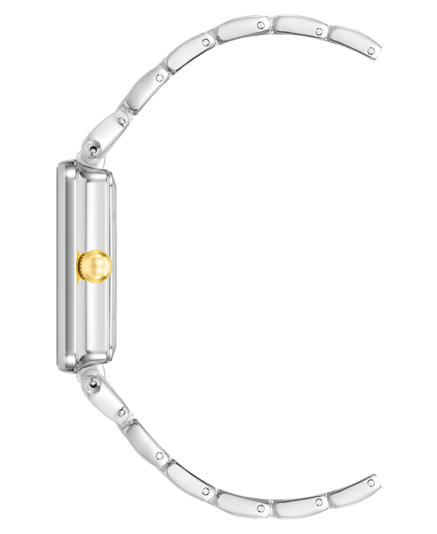 Женские часы Anne Klein Three Hand Quartz Two-tone Alloy Rectangular Bracelet Watch, 22mm — фото 2