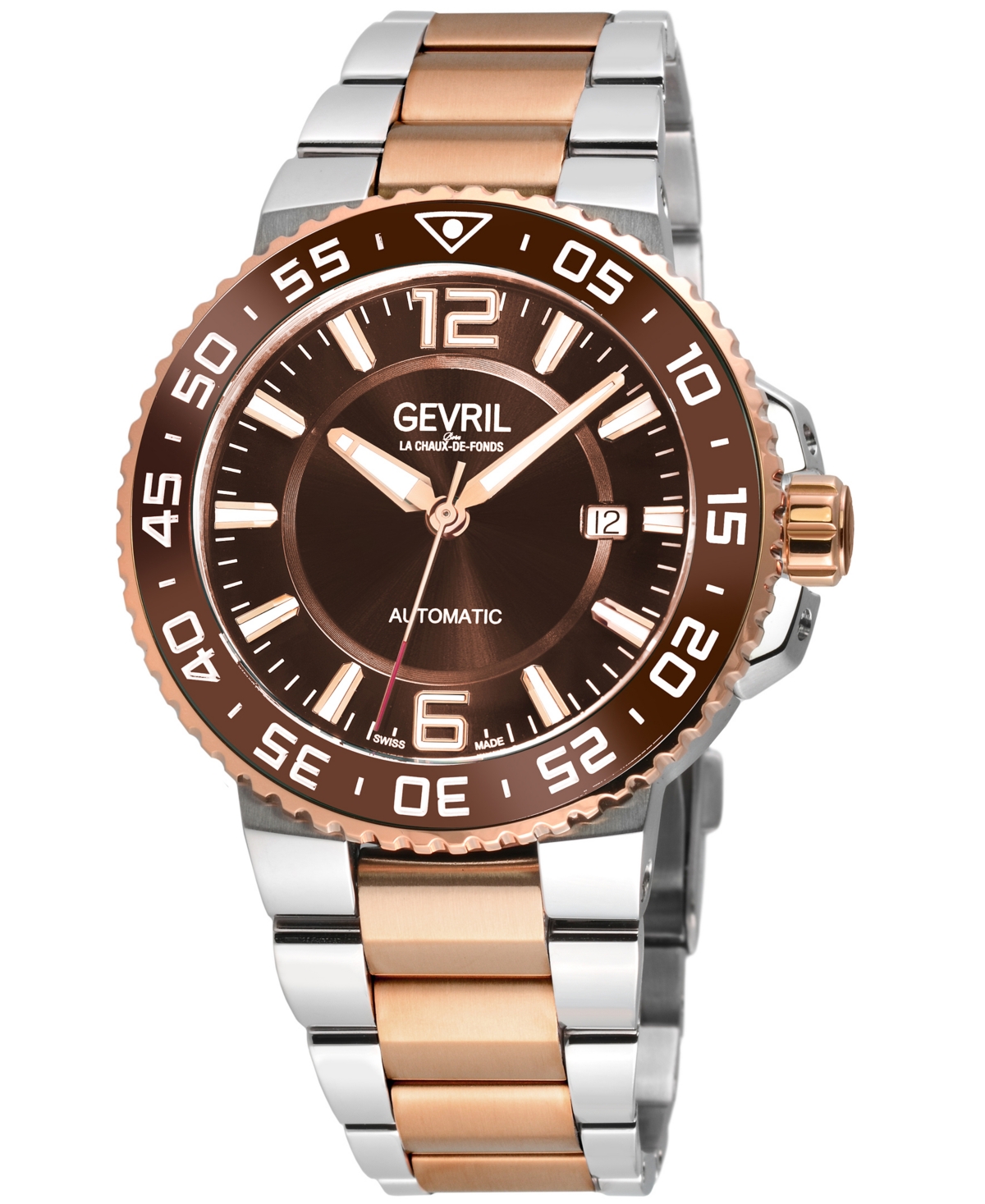 Gevril Men's Riverside Two Tone Stainless Steel Watch 42mm In Silver