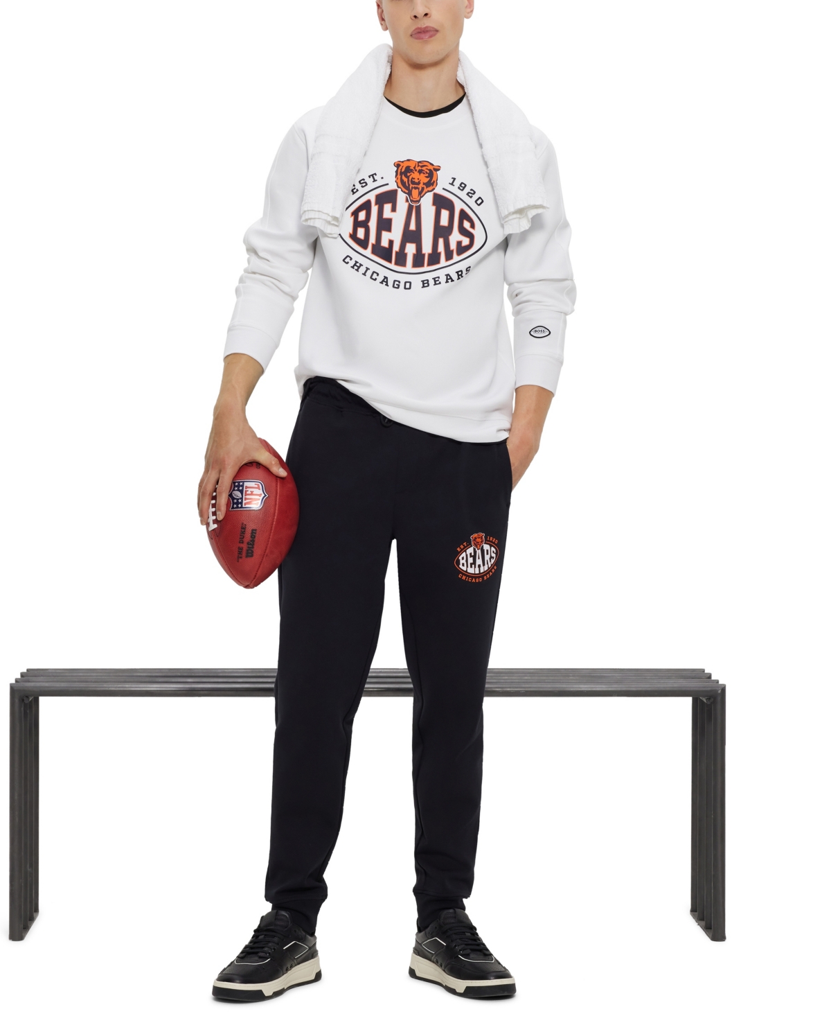 Shop Hugo Boss Boss By  Men's Boss X Nfl Sweatshirt In Open White