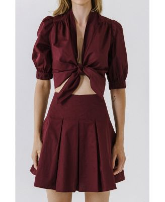 Women's Tied Front Cropped Top