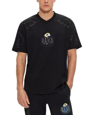 Boss Men's Boss x NFL Stretch-cotton T-Shirt - Rams Black - Size Medium