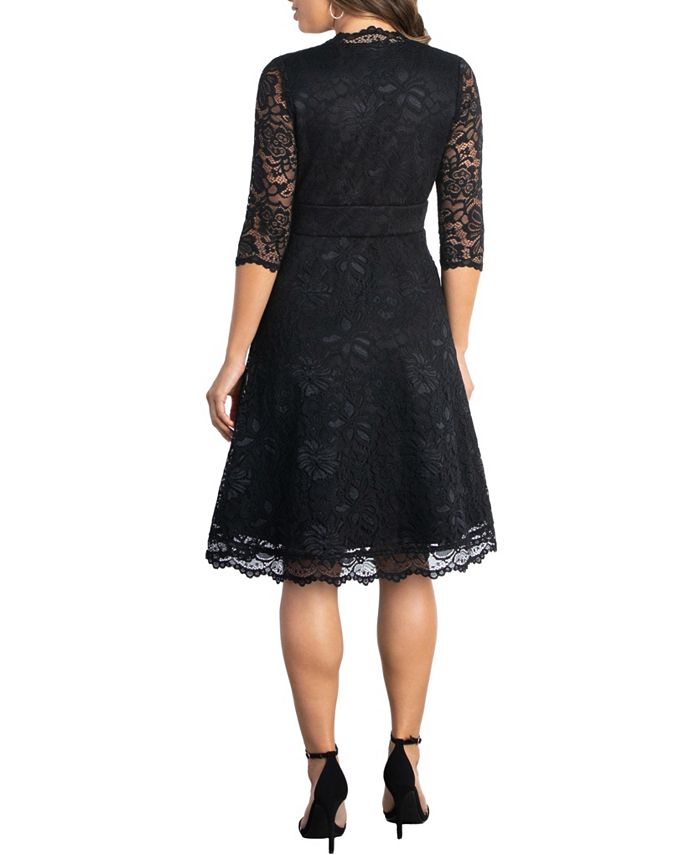Kiyonna Women's Mademoiselle Lace Cocktail Dress with Sleeves Macy's