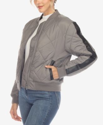 Women's Lightweight Diamond Quilted Puffer Bomber Jacket