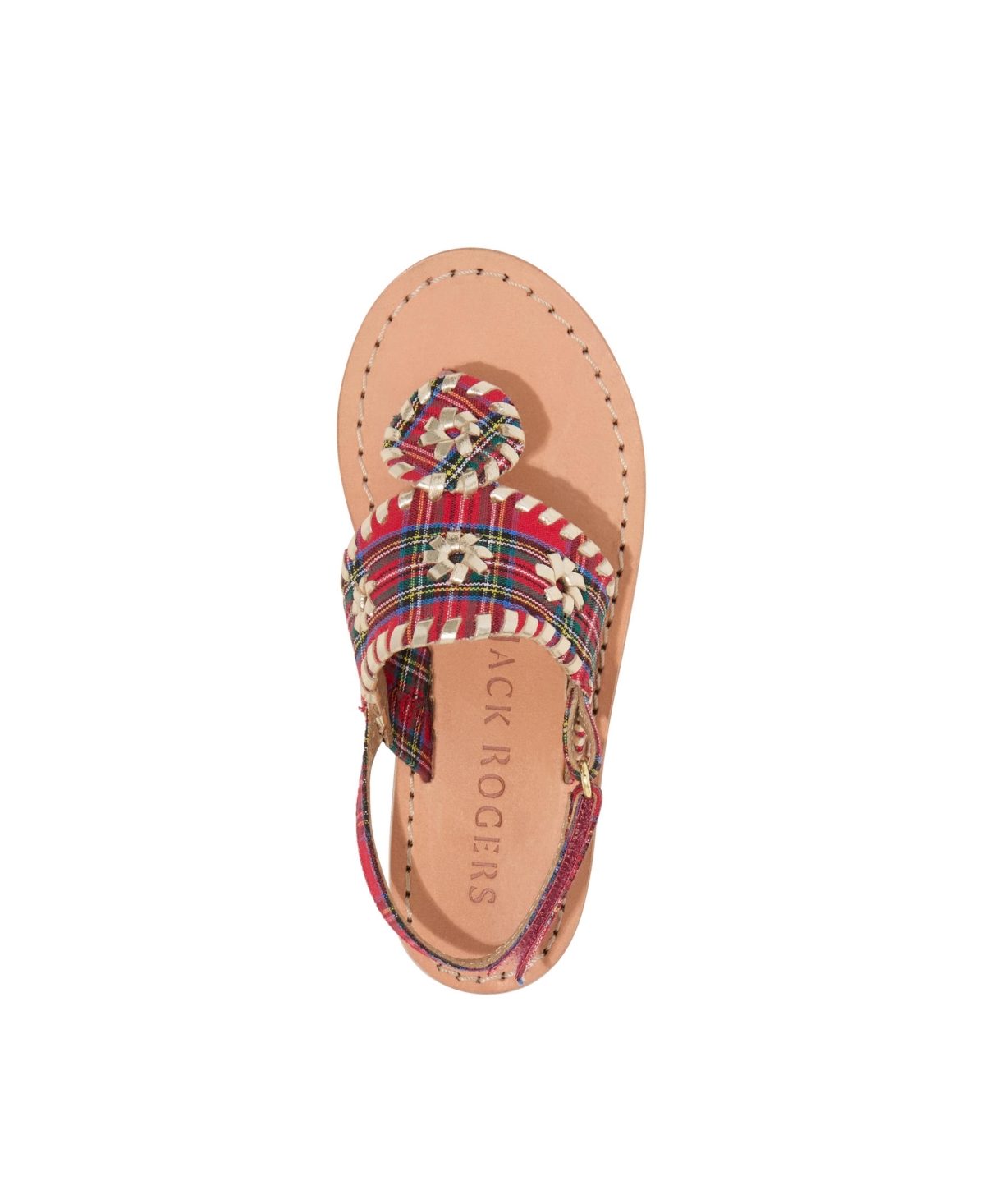 Jack Rogers Toddler Girls Jacks Gum Rubber Sole Flat Sandals - Platinum