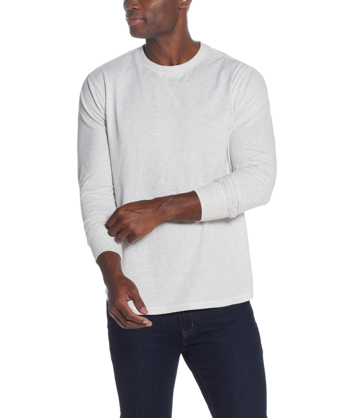 Men's Long Sleeved Brushed Jersey Crew Neck T-shirt - Cathay Spice
