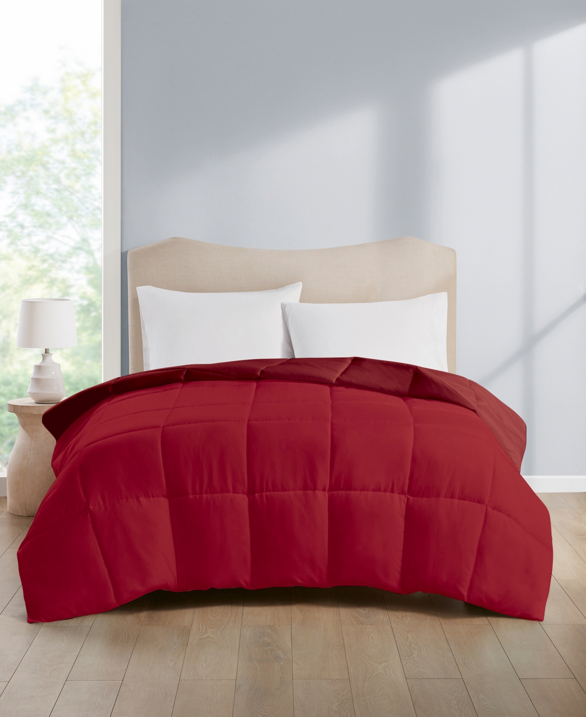 Home Design Lightweight Reversible Down Alternative Microfiber Comforter, King, Created For Macy's In Red