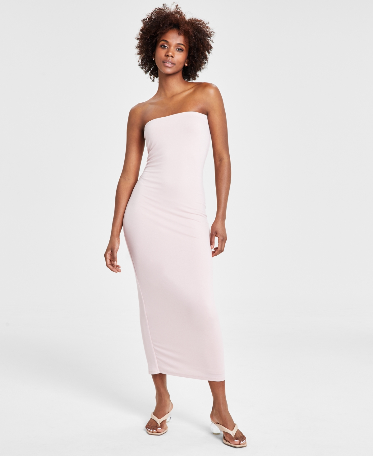 Bar Iii Women's Strapless Bodycon Maxi Dress, Created For Macy's In Polished Nude