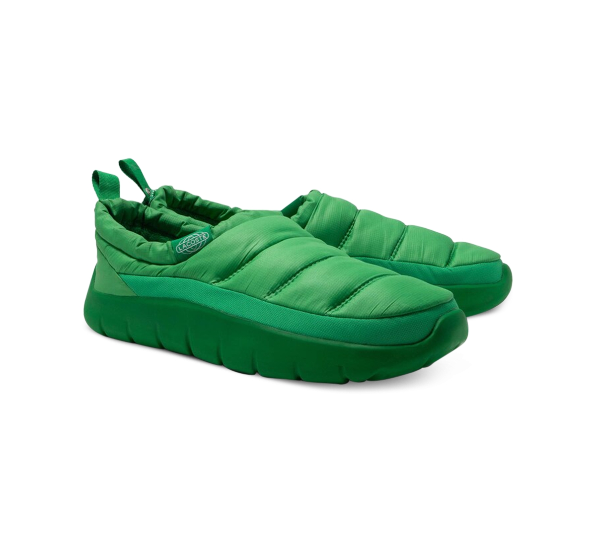 Lacoste Men's Serve Puffer Slippers In Green,green