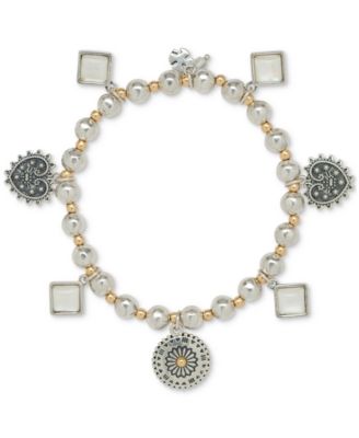 Lucky Brand - Women's Two-Tone Heart Charm Bracelet