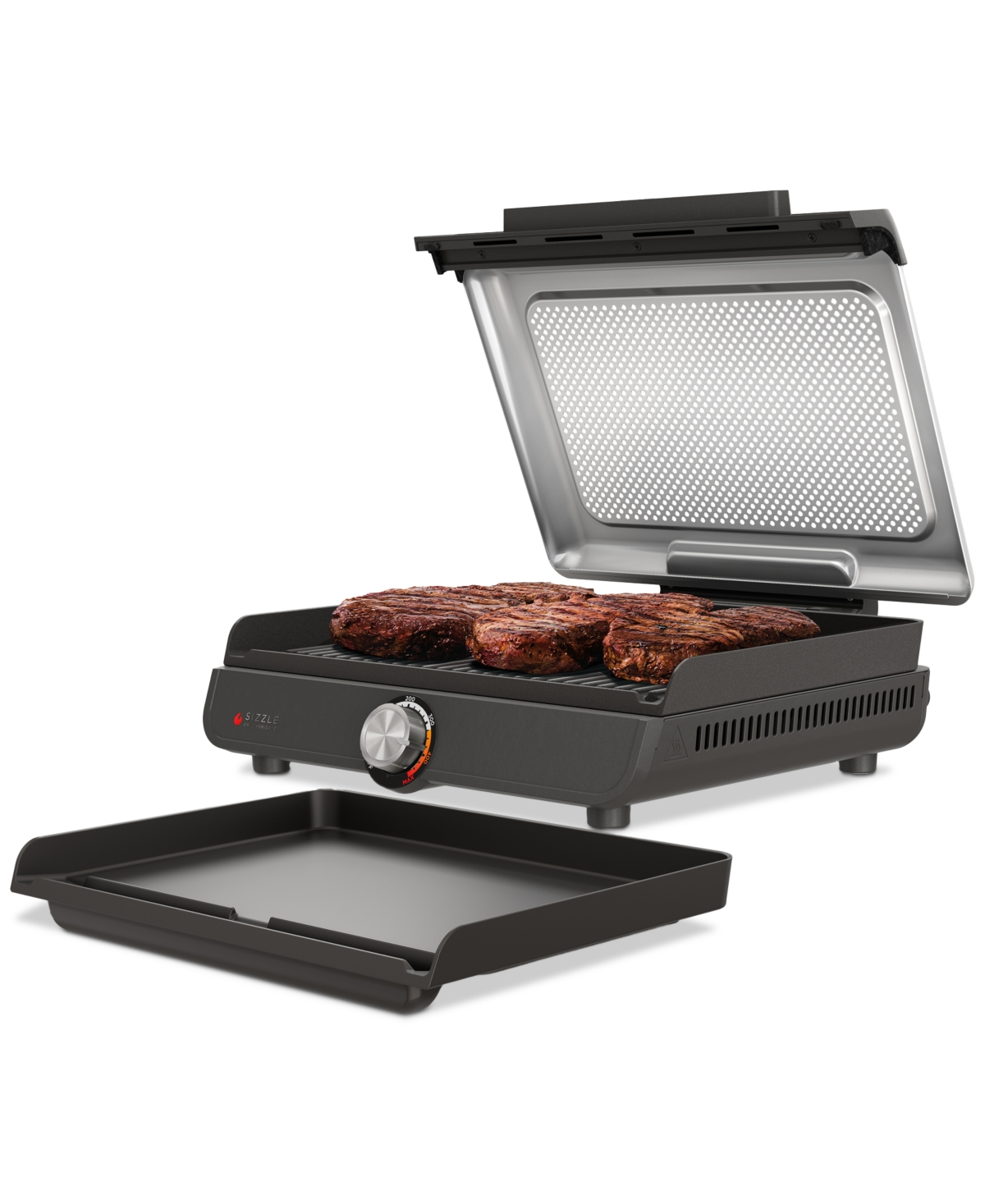 Ninja Sizzle Smokeless Indoor Grill & Griddle Gr101 In Black Stainless