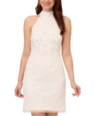 Adrianna papell embellished halter sheath dress best sale