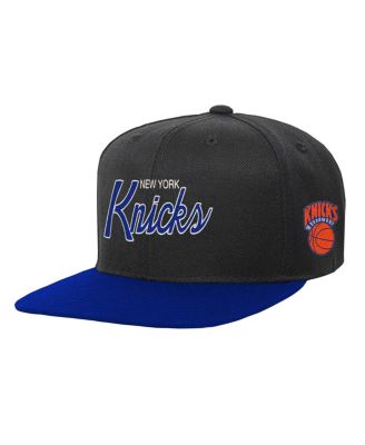 Big Boys and Girls Black New York Knicks Team Script Snapback Hat