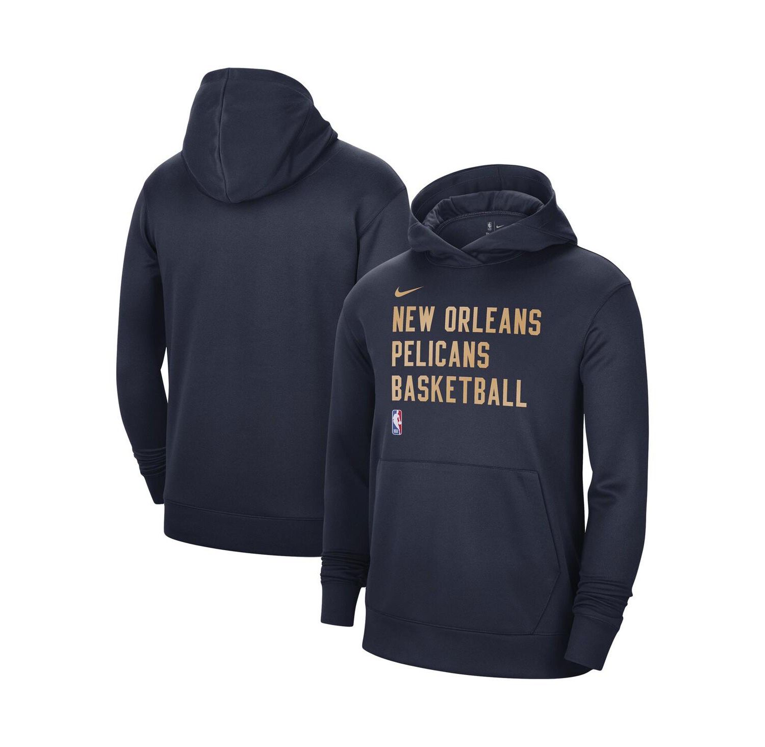 Men's and Women's Navy New Orleans Pelicans 2023/24 Performance Spotlight On-Court Practice Pullover Hoodie