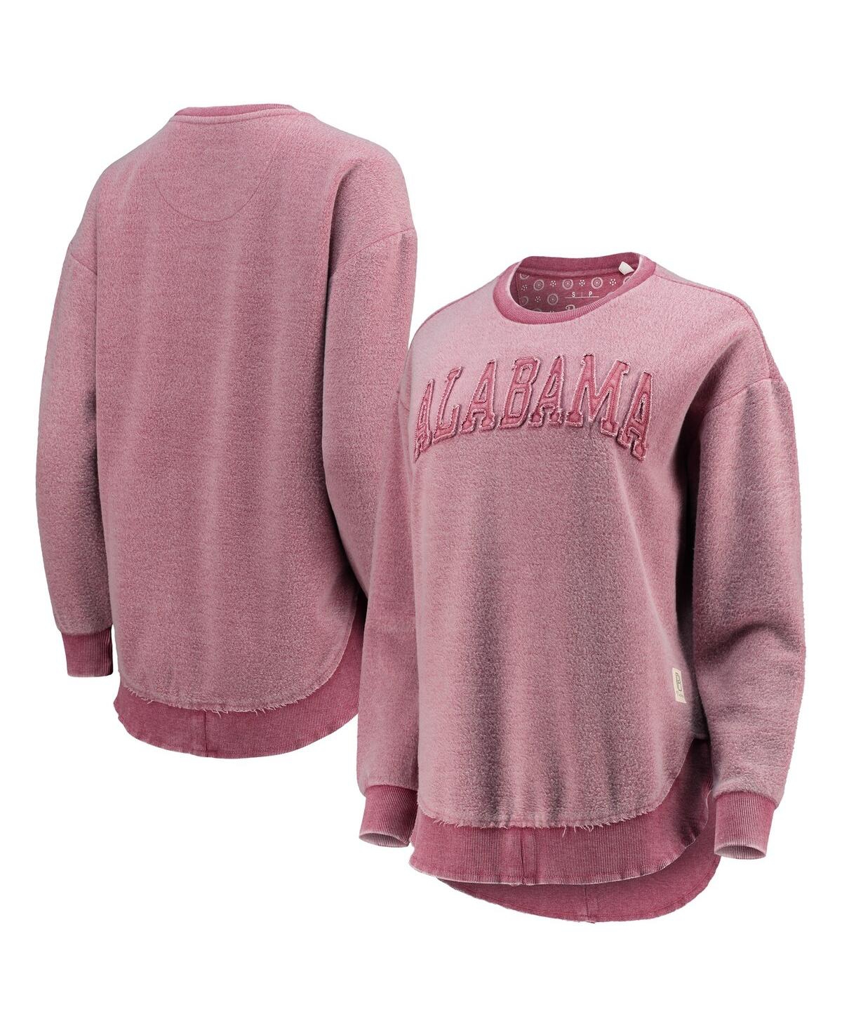 PRESSBOX WOMEN'S PRESSBOX CRIMSON ALABAMA CRIMSON TIDE PONCHOVILLE PULLOVER SWEATSHIRT 