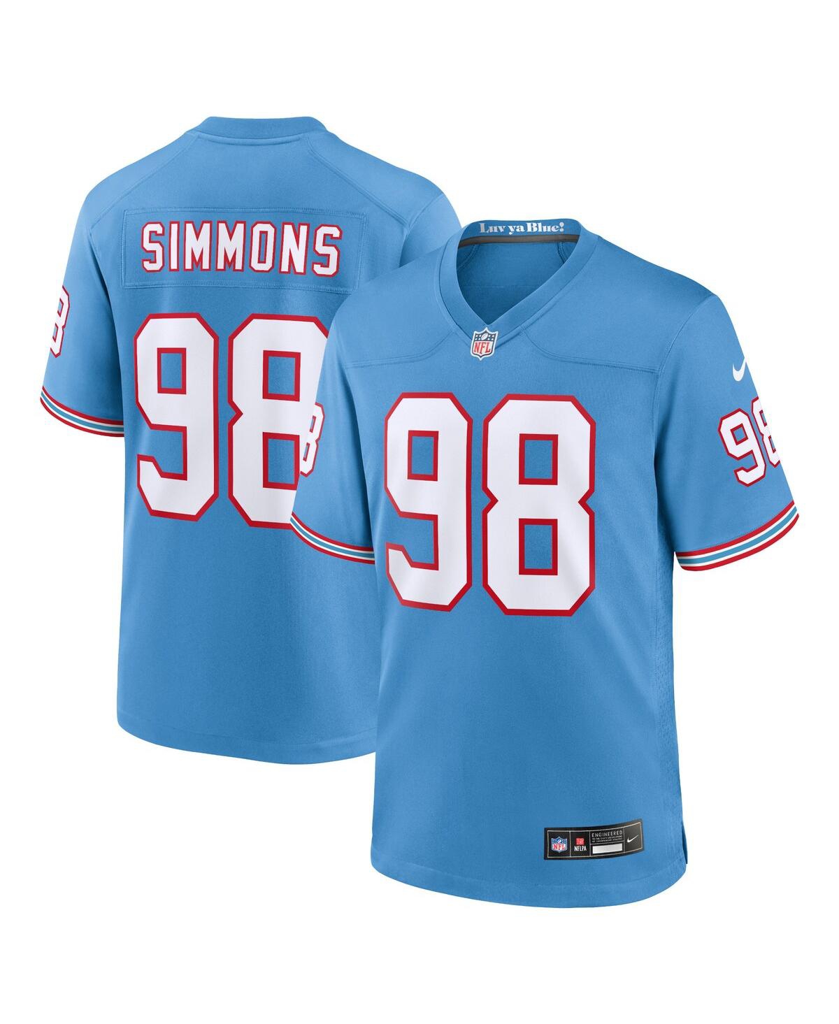 Men's Nike Jeffery SimmonsTennessee Titans Oilers Throwback Alternate Game Player Jersey - Light Blue