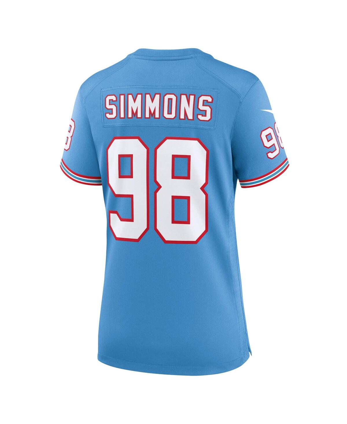 Women's Nike Jeffery SimmonsTennessee Titans Oilers Throwback Alternate Game Player Jersey - Light Blue