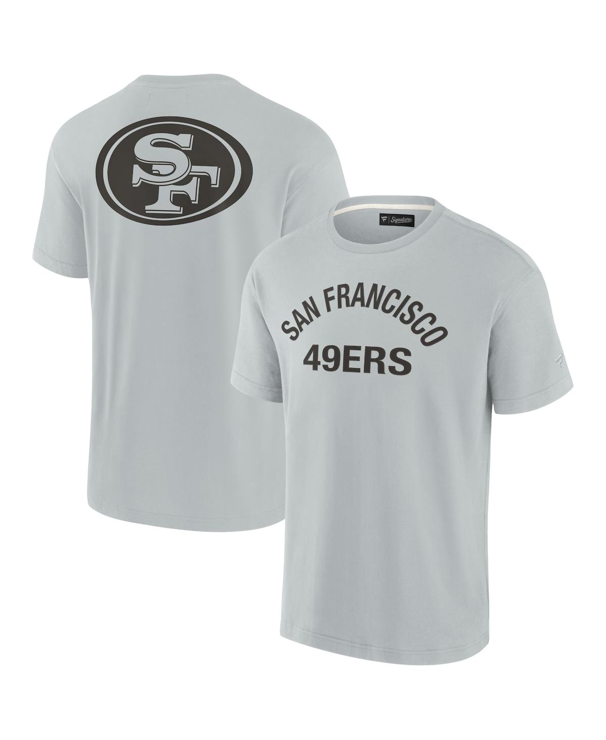 FANATICS SIGNATURE MEN'S AND WOMEN'S FANATICS SIGNATURE GRAY SAN FRANCISCO 49ERS SUPER SOFT SHORT SLEEVE T-SHIRT