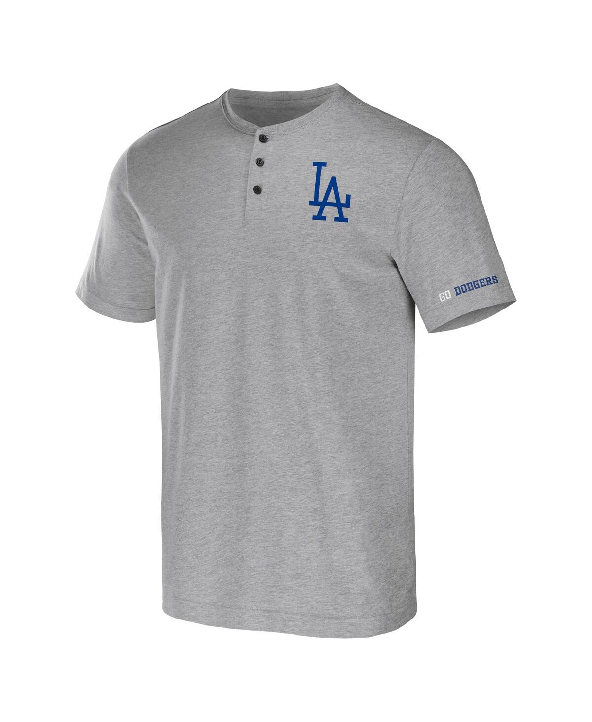 Fanatics Men's Darius Rucker Collection By  Heather Gray Los Angeles Dodgers Henley T-shirt In Heather Gray