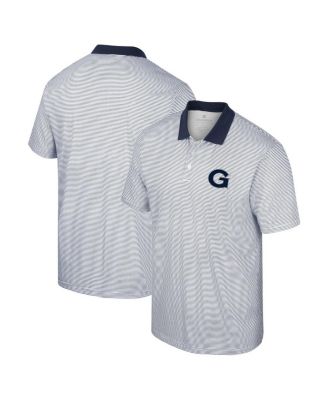 Men's White Georgetown Hoyas Print Stripe Polo Shirt
