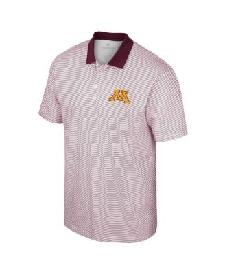 Men's White, Maroon Minnesota Golden Gophers Print Stripe Polo Shirt
