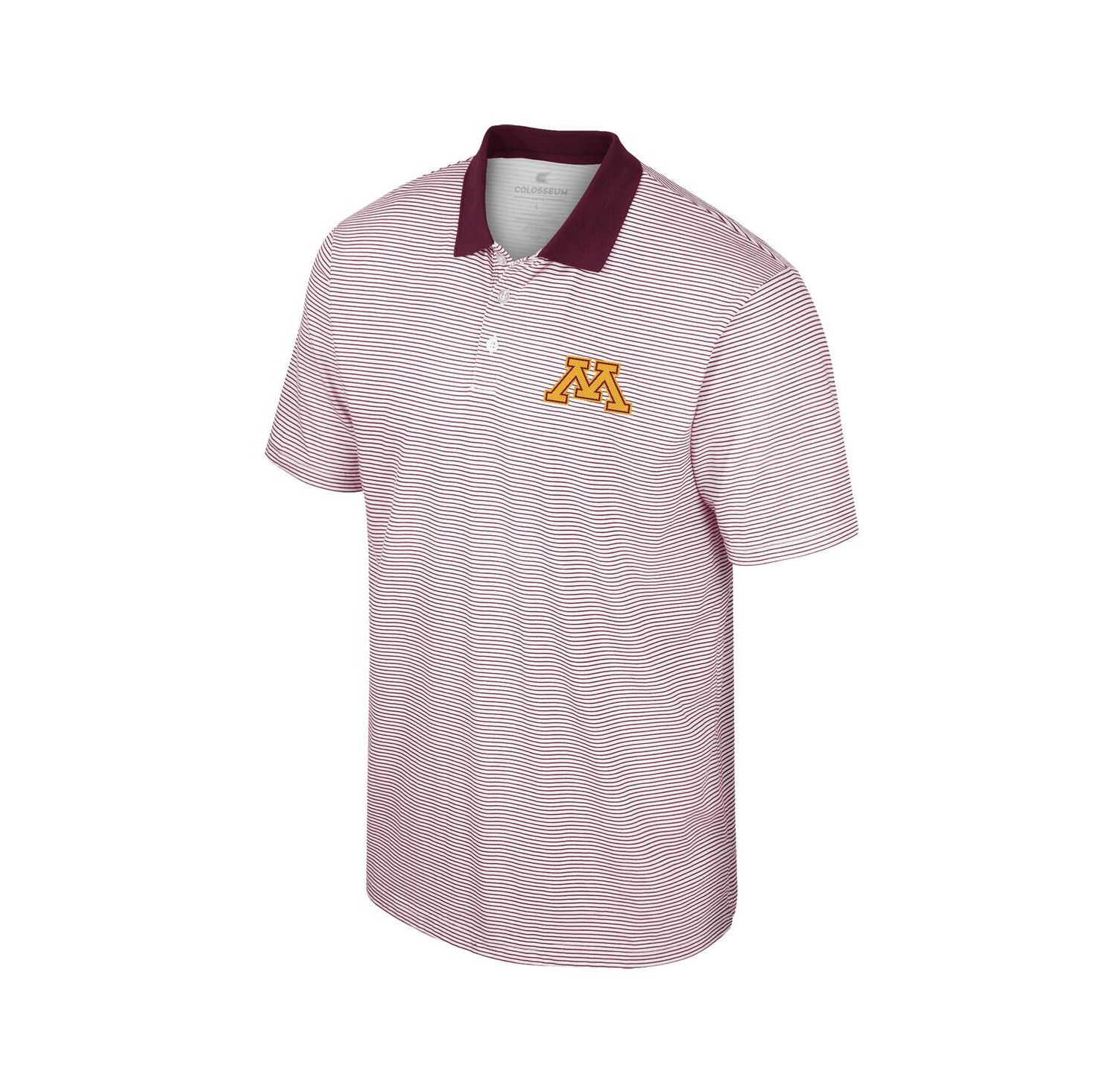 Men's White, Maroon Minnesota Golden Gophers Print Stripe Polo Shirt