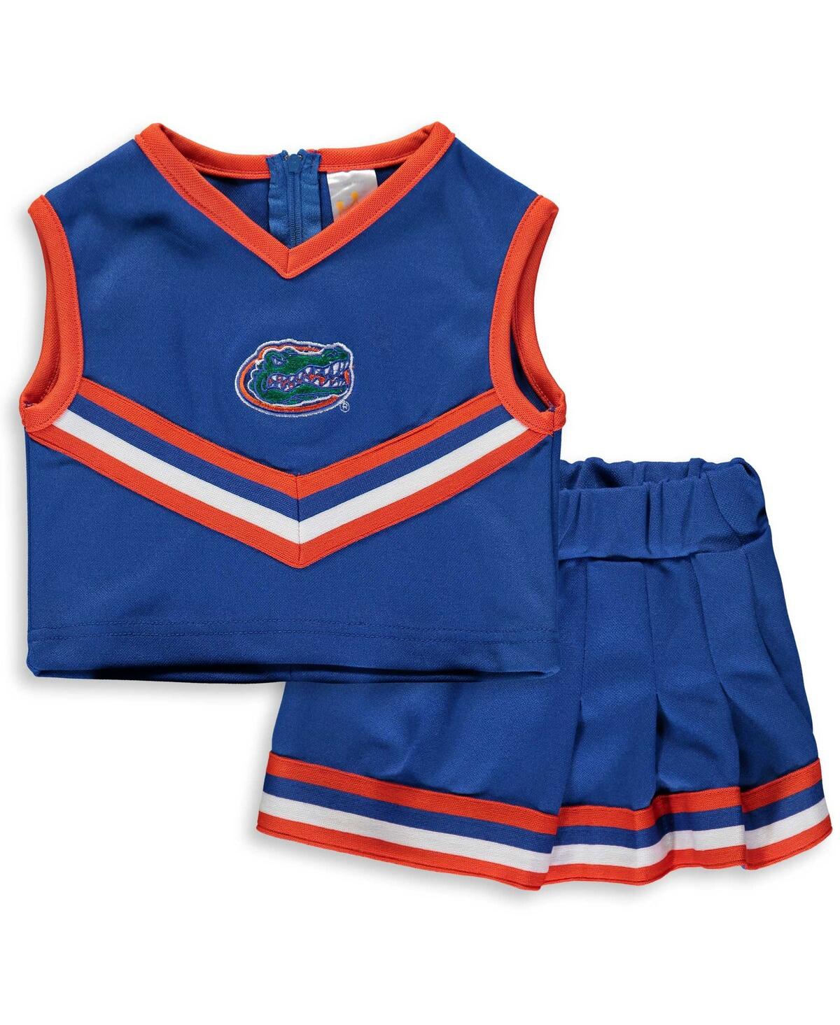 Little King Apparel Babies' Girls Toddler Royal Florida Gators Two-piece Cheer Set