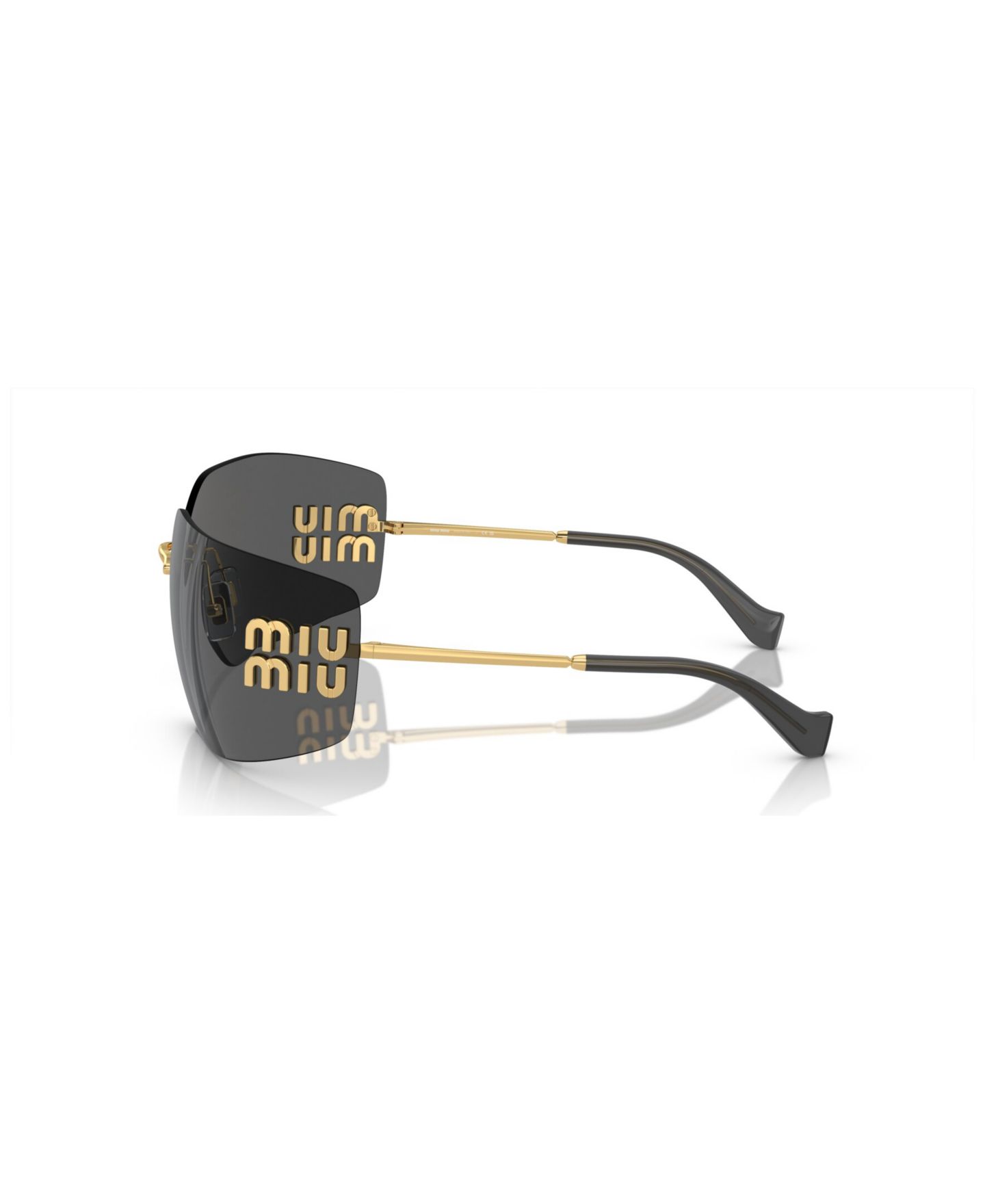 Женские солнцезащитные очки MIU MIU Sunglasses, MU 54YS, цвет: Золотой / Тёмный серый — фото 2