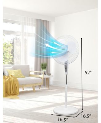 18 in. Stand Fan - Remote, White
