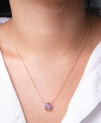 2-Pc. Set Pink Amethyst (1-1/2 ct. t.w.) & Diamond Accent Spiral Pendant Necklace & Matching Ring in 14k Rose Gold-Plated Sterling Silver (Also in Blue Topaz & Citrine)