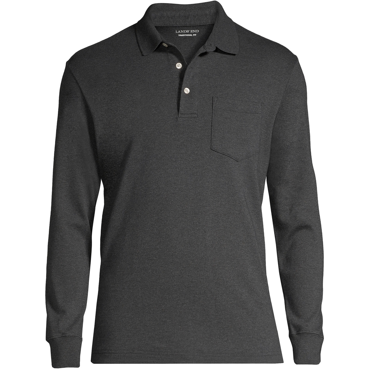 Men's Long Sleeve Cotton Supima Polo Shirt with Pocket - Blackberry