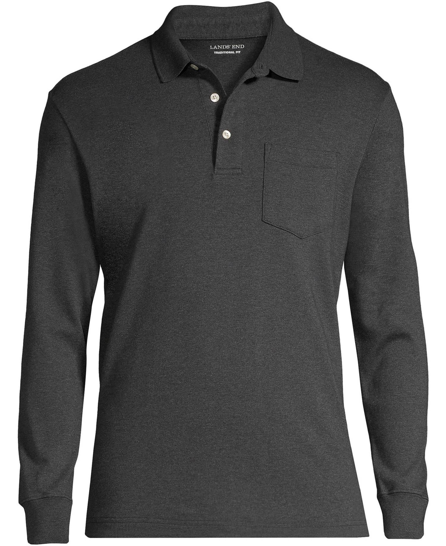 Men's Long Sleeve Cotton Supima Polo Shirt with Pocket