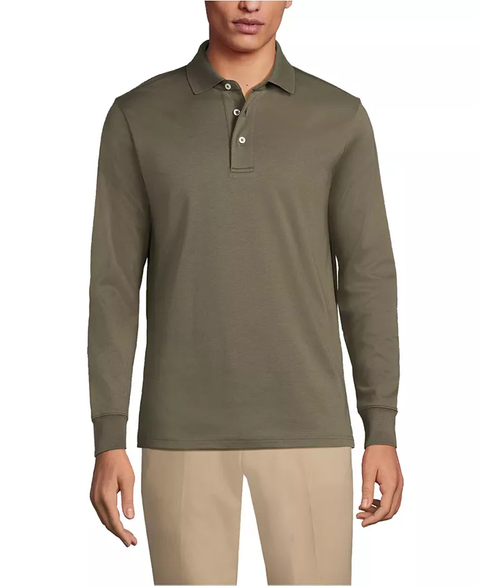 Men's Long Sleeve Cotton Supima Polo Shirt