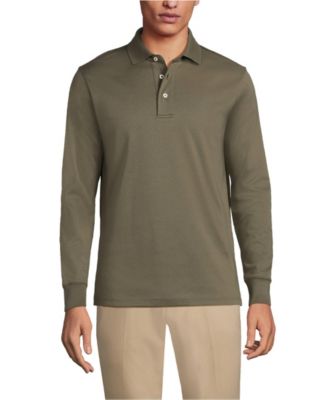 Lands' End Men's Long Sleeve Cotton Supima Polo Shirt - Macy's