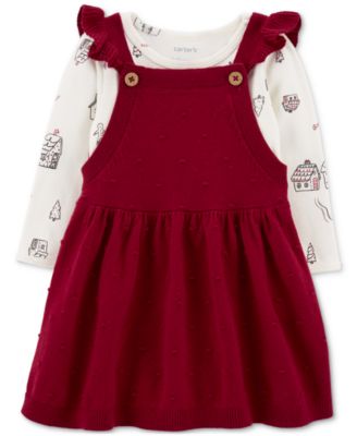 Carter's - Baby Girls Printed Bodysuit and Jumper, 2 Piece Set