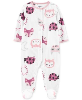Carter's - Baby Girls Fleece Footed Sleep & Play