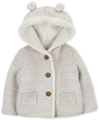 Carter's - Baby Faux-Sherpa-Lined Hooded Cardigan