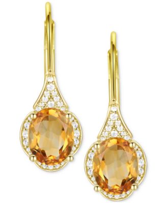 Amethyst (2 ct. t.w.) & Lab-Grown White Sapphire (1/5 ct. t.w.) Drop Earrings in 14k Gold-Plated Sterling Silver (Also in Additional Gemstones)