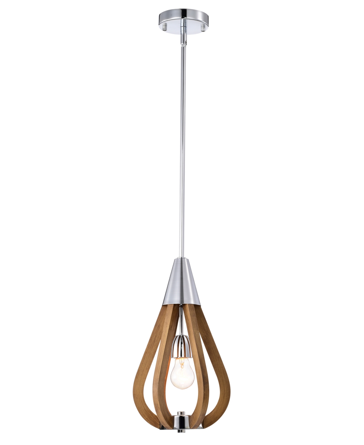 Home Accessories Vissente 8" 1-light Indoor Pendant Light With Light Kit In Faux Wood Grain