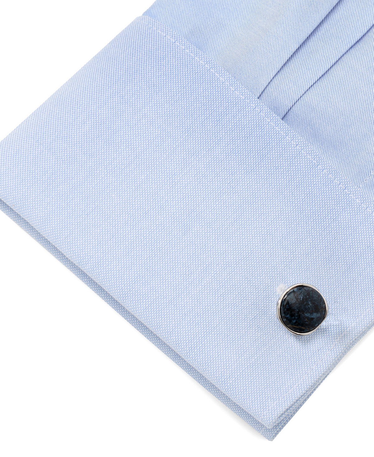 Ox & Bull Trading Co. Men's Sterling Silver Classic Formal Pietersite Cufflinks In Navy