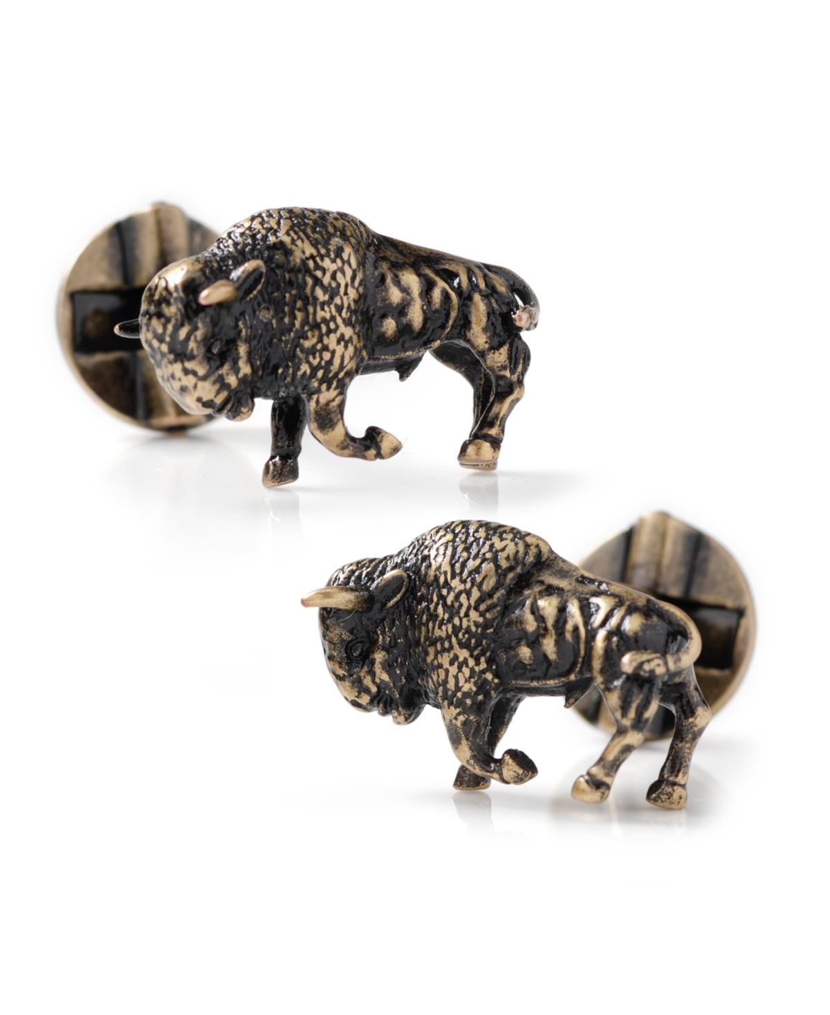 Ox & Bull Trading Co. Men's Antique-like Bison Cufflinks In Bronze