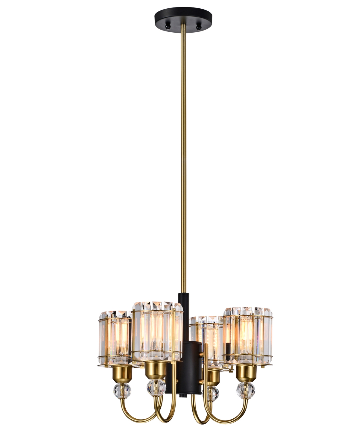Home Accessories Sirita 16" 4-light Indoor Chandelier With Light Kit In Matte Black And Brass