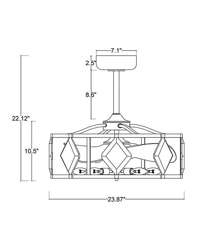 Home Accessories Dakota 24.8" 6Light Indoor Ceiling Fan with Light Kit