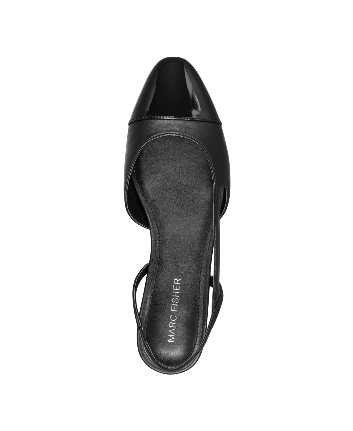 Marc Fisher Women's Dela Closed Toe Slingbacks Dress Flats - Black- Faux Leather
