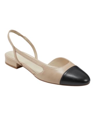 Peep toe slingback flats hotsell